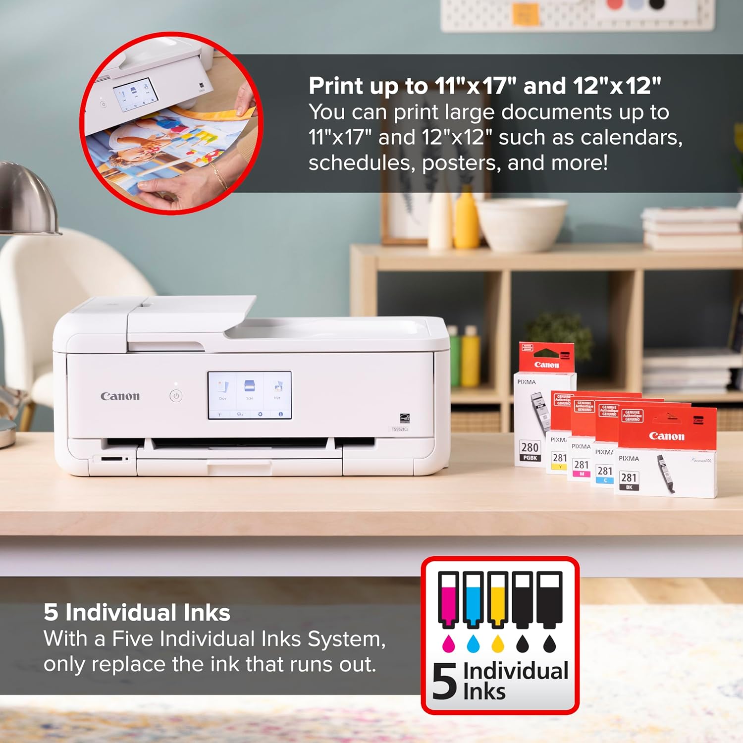 Canon PIXMA TS9521Ca – Wireless Home All-in-One Inkjet Printer