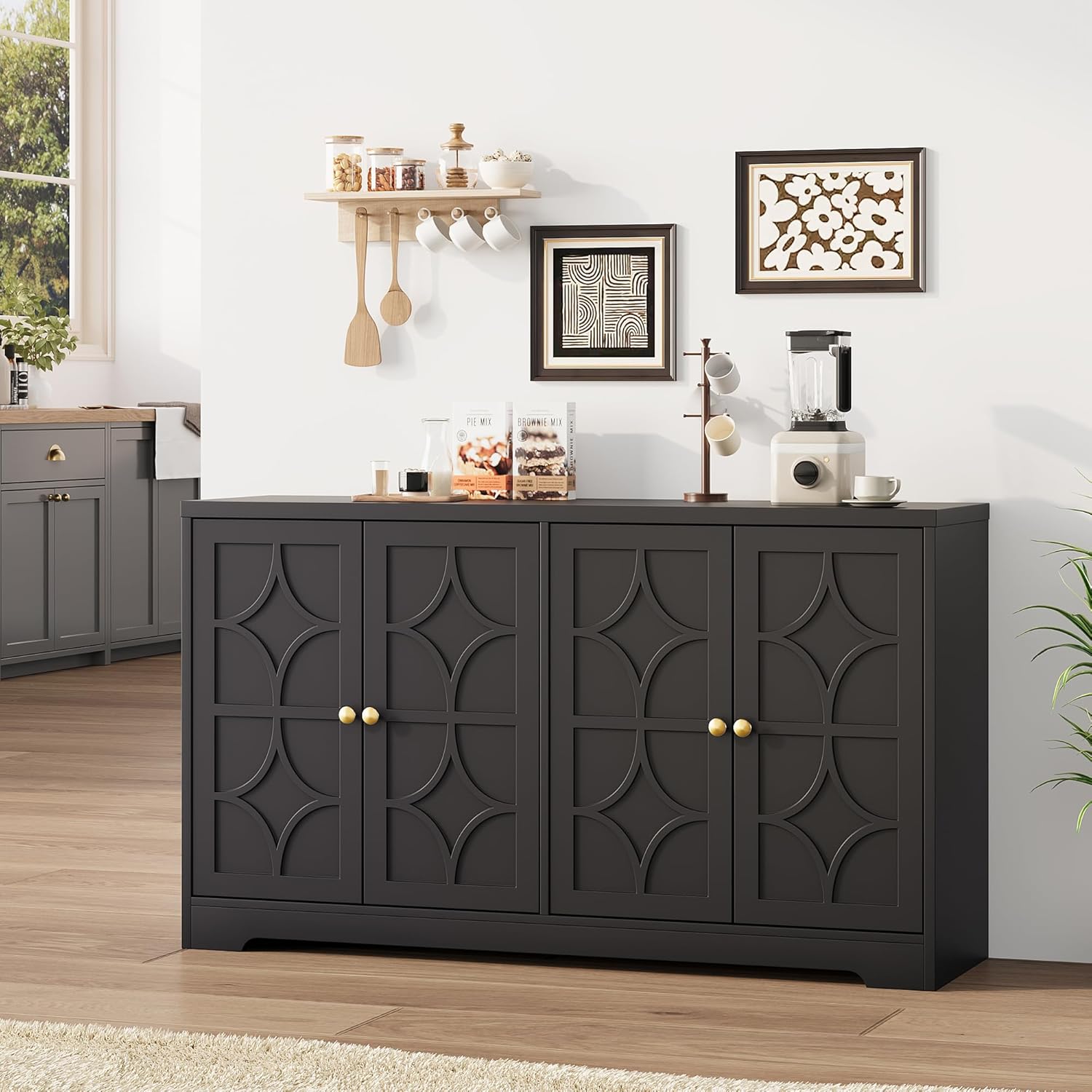 IDEALHOUSE Modern Sideboard Buffet Cabinet, 55