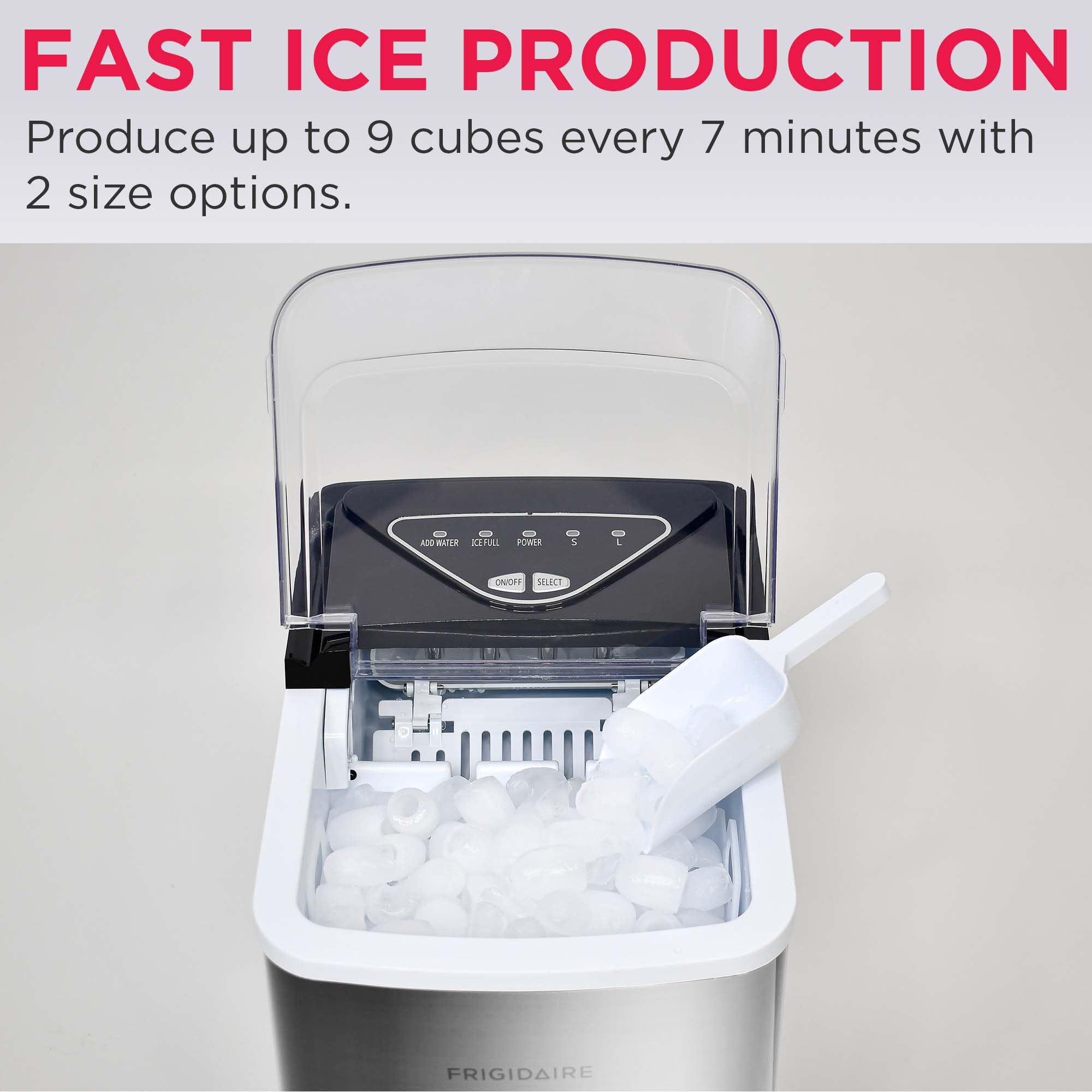 FRIGIDAIRE EFIC123-SS Countertop Ice Maker, 26 lbs Daily Output