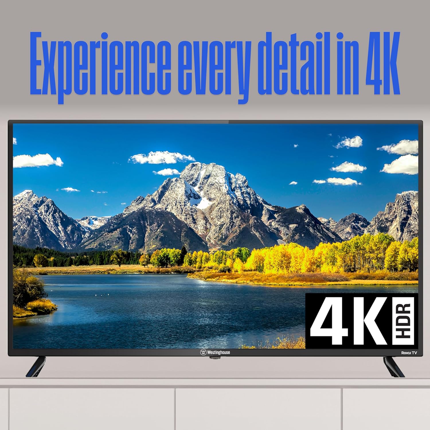 Westinghouse Roku TV - 43 Inch Smart TV, 4K UHD Television with Wi-Fi Connectivity and Mobile App, Flat Screen, Bluetooth, Compatible with Apple AirPlay, Alexa and Google Assistant