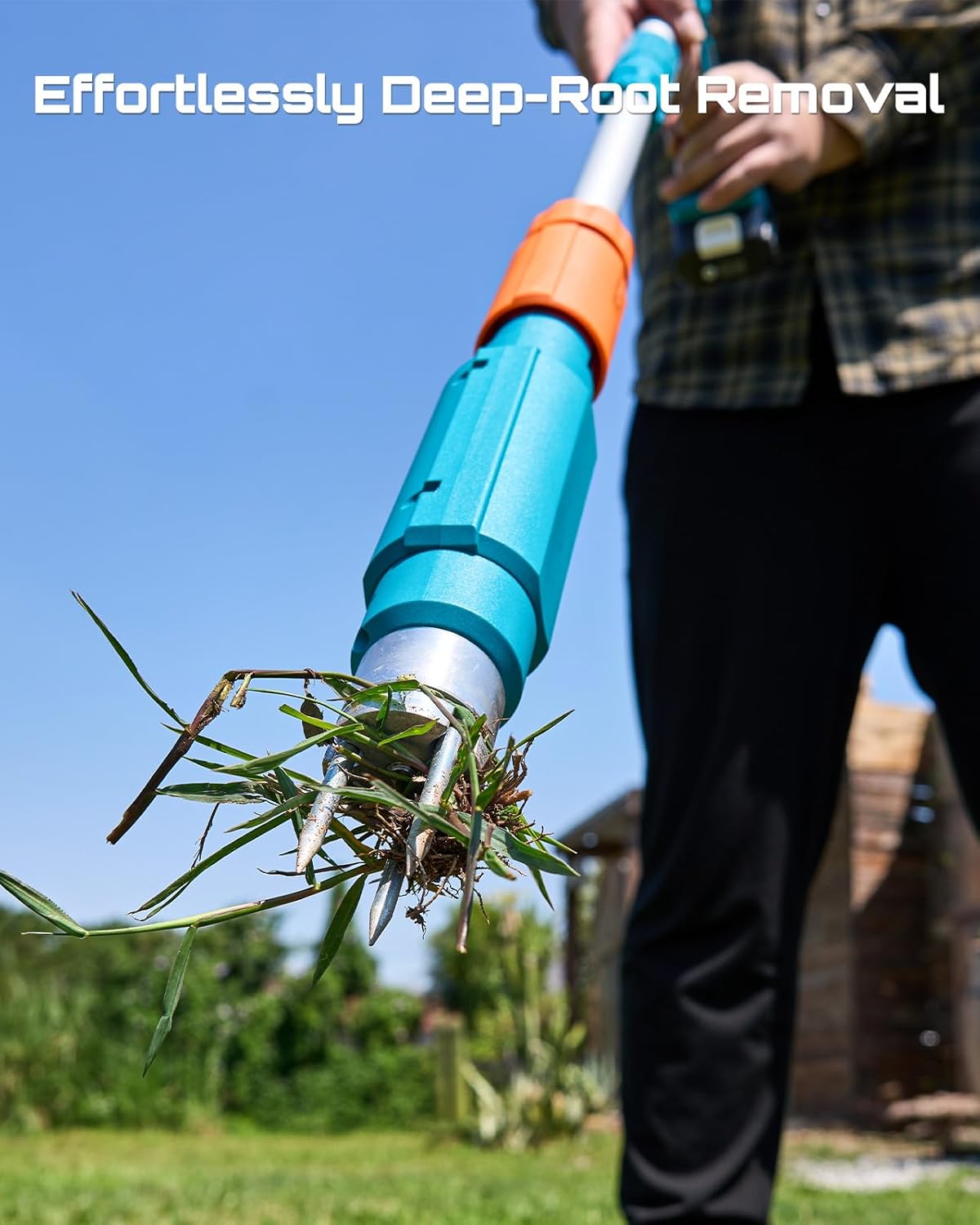 2026 Upgraded Electric Weed Puller Tool, 20V Battery Powered Stand Up Weeder with 2 x 2000mAh Batteries, Adjustable Handle, 3-Claw Steel Head, Dandelion Remover & Crabgrass Puller for Garden Lawn Yard