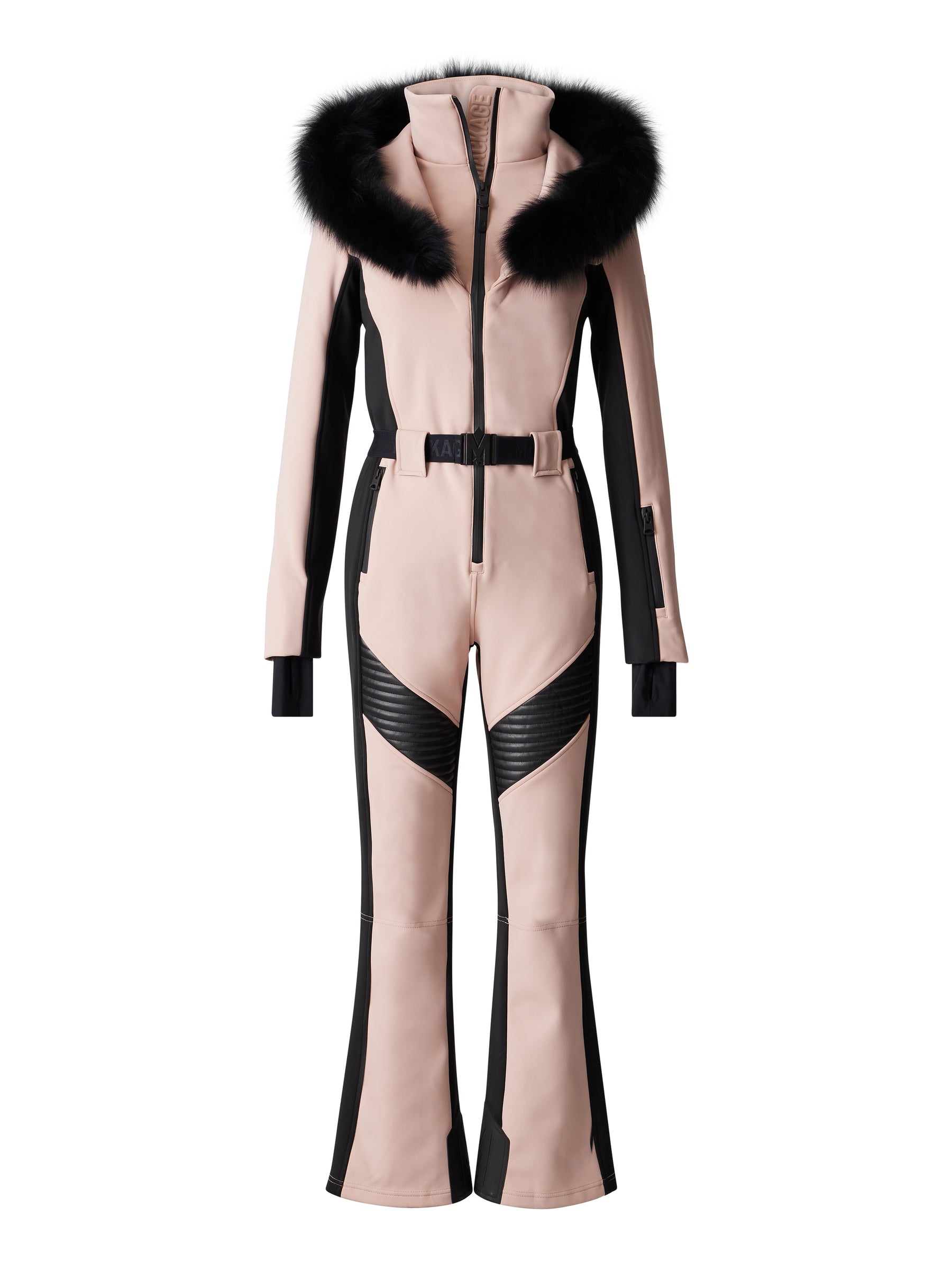 Elle Down Ski Suit With Removable Hood And Blue Fox Fur