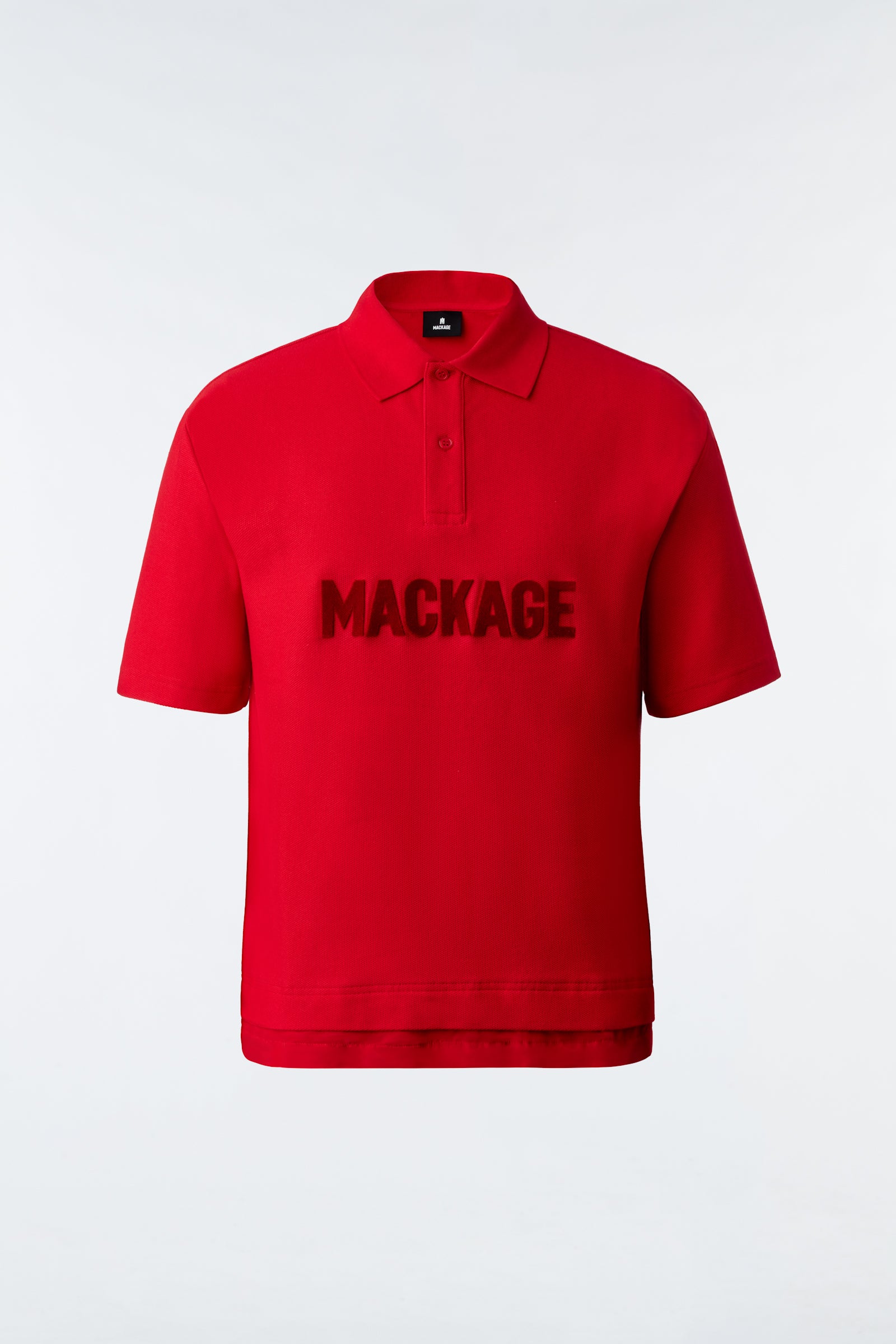 Cayman Oversized Mixed-Media Polo Shirt