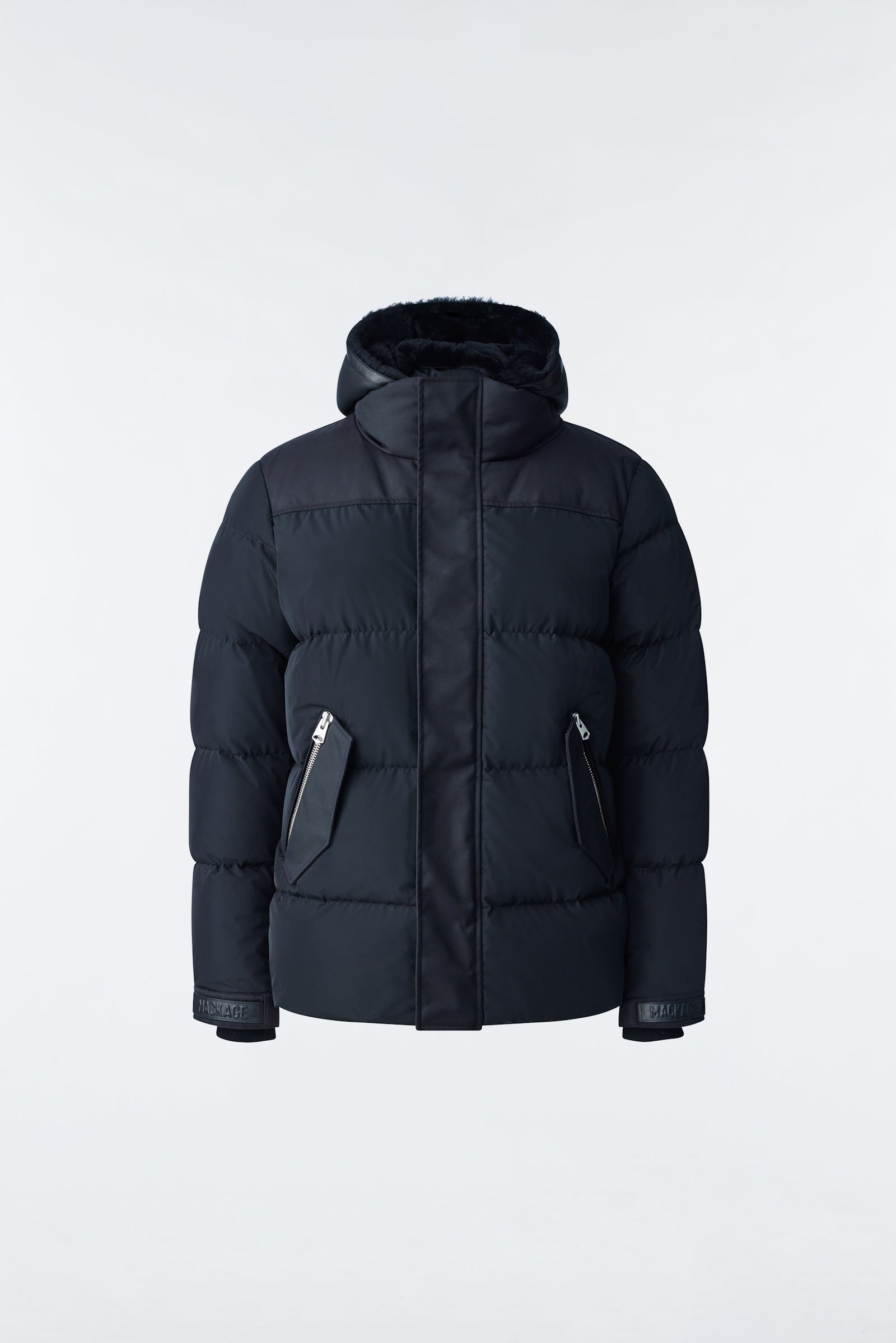 Riley Classic Down Jacket With Removable Shearling Bib