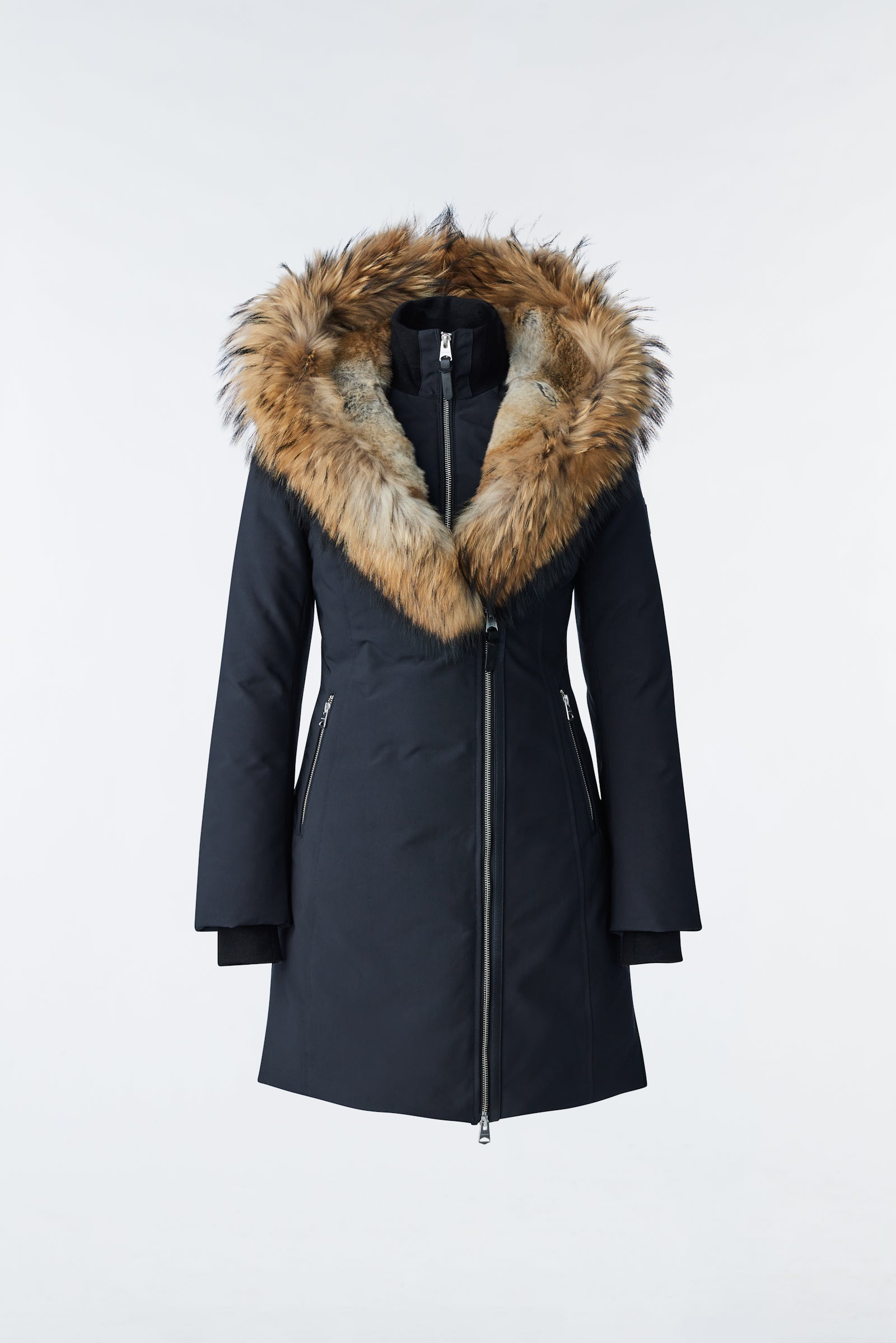 Trish Powder Touch Down Coat With Natural Fur Signature Mackage Collar