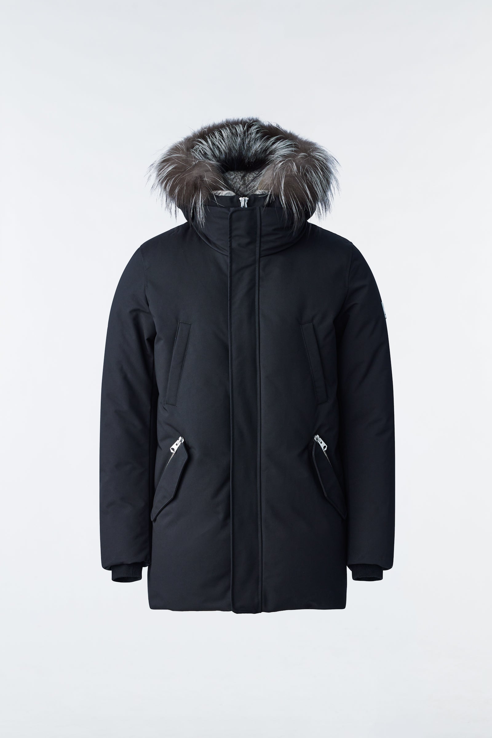Edward 2-In-1 Down Parka With Hooded Bib And Silver Fox Fur