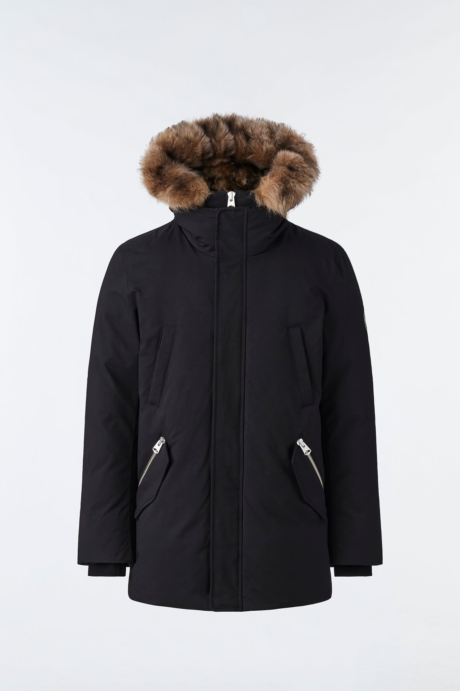 Edward 2-In-1 Down Parka With Hooded Bib And Detachable Sheepskin Collar
