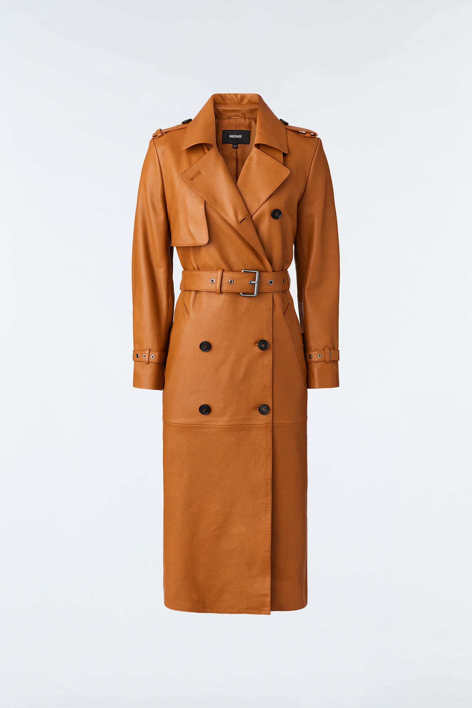 Gael (R) Leather Trench Coat With Belt