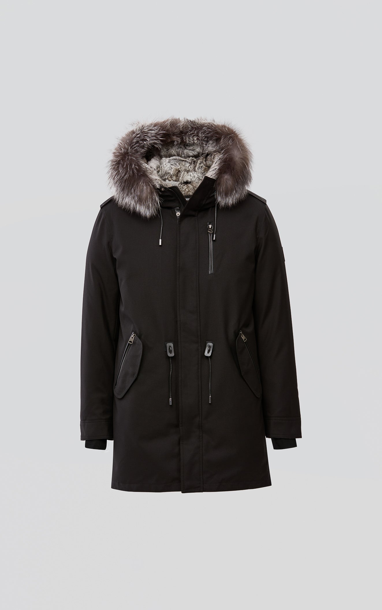 Moritz Rabbit Fur-Lined Twill Parka With Removable Silver Fox Fur Trim