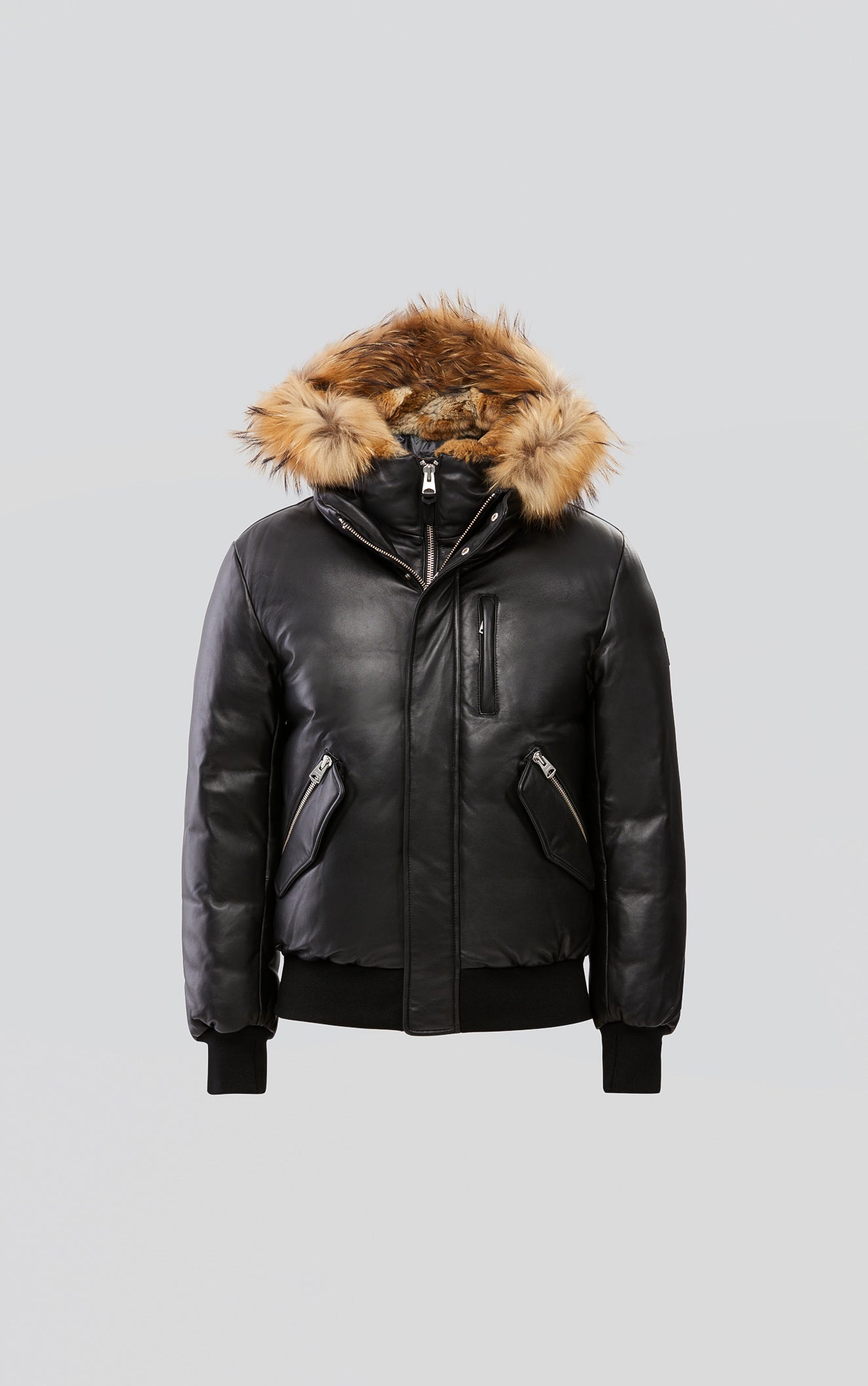 Glen 2-In-1 (R) Leather Bomber Jacket With Hooded Bib & Toscana Fur Trim