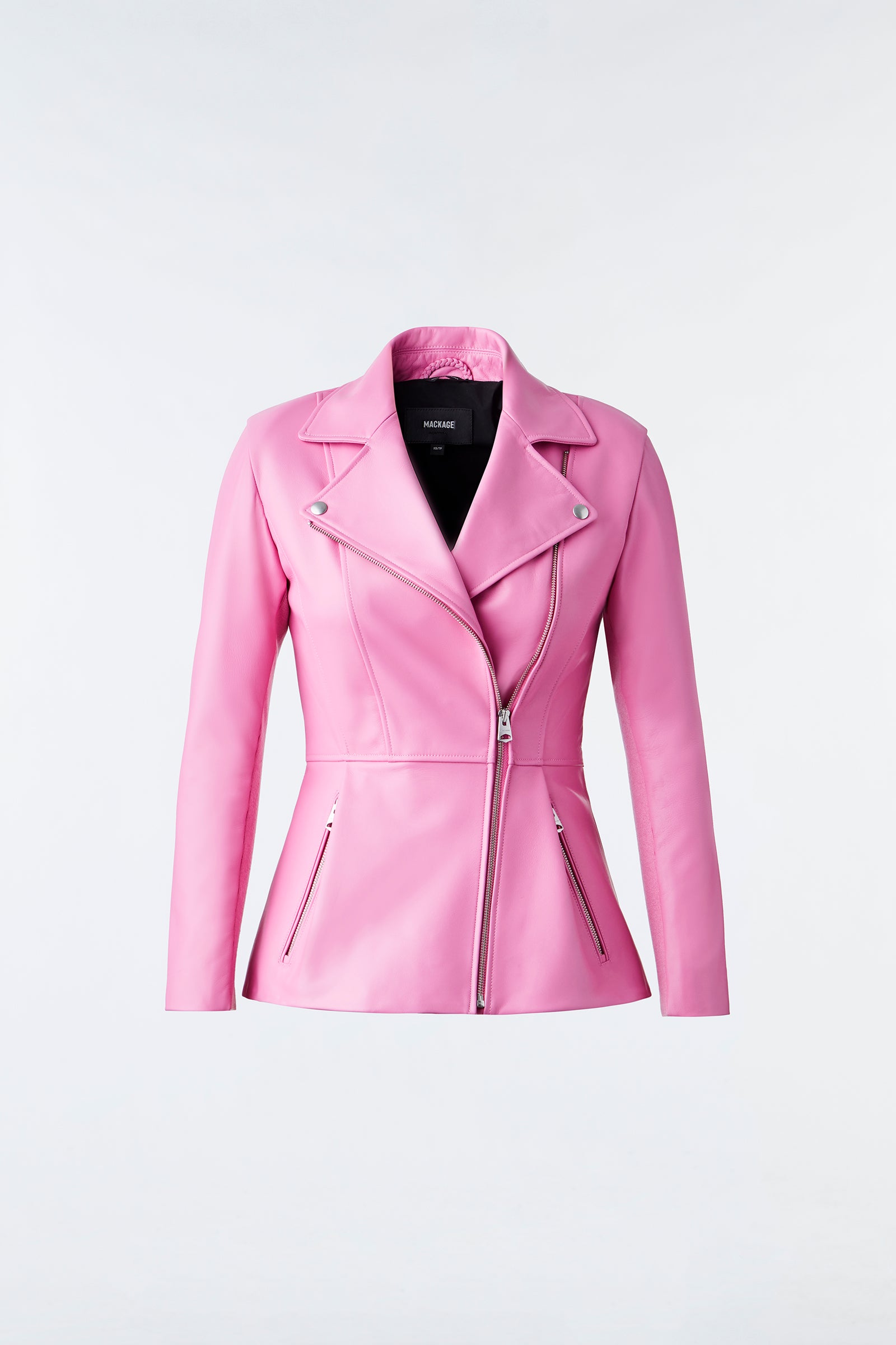 Day Leather Biker Jacket With Peplum