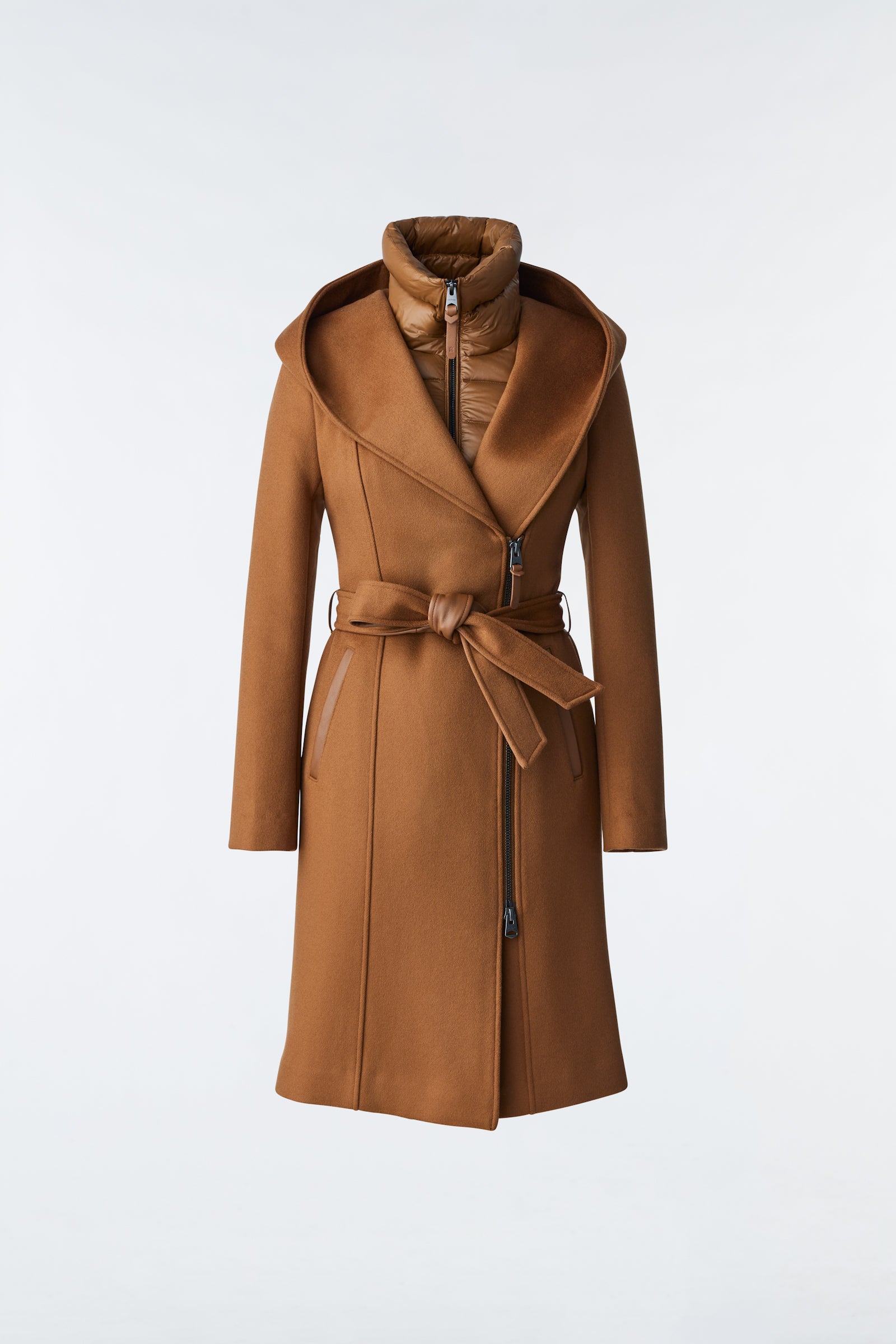 Shia 2-In-1 Double-Face Wool Coat With Removable Bib