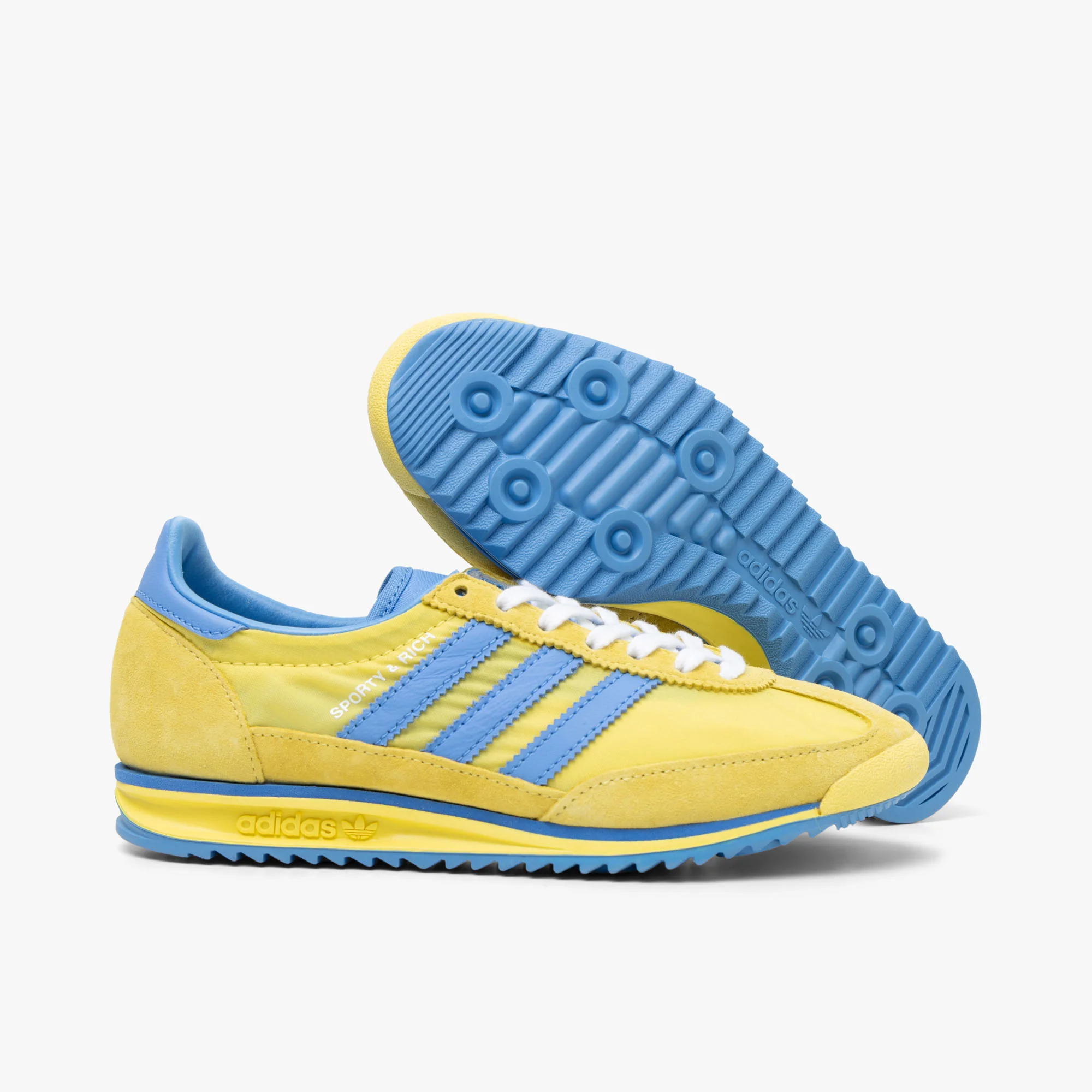 adidas Women's Originals x Sporty & Rich SL72 Light Yellow / Real Blue