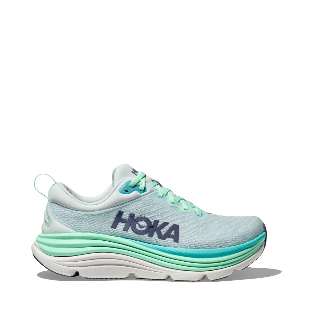 Hoka Women's Gaviota 5 Running Sneaker in Snow Melt/Cielo Blue