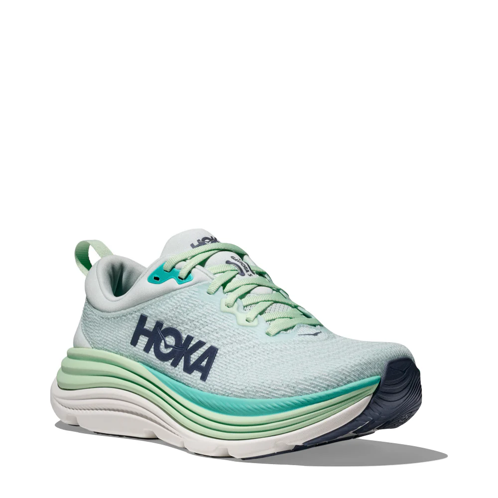 Hoka Women's Gaviota 5 Running Sneaker in Snow Melt/Cielo Blue