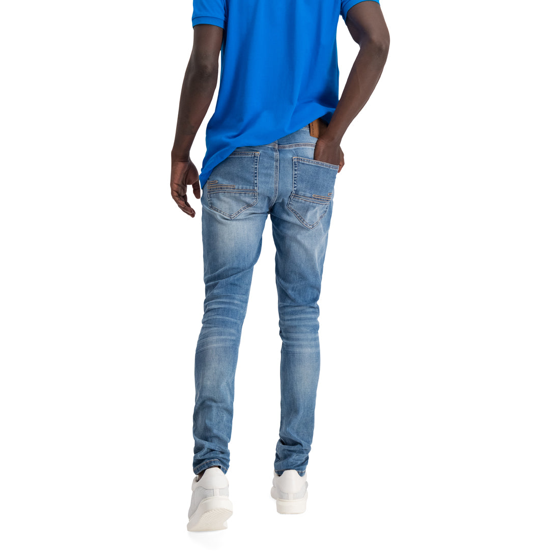 HUDSON MENSWEAR MID BLUE WASH SKINNY JEAN