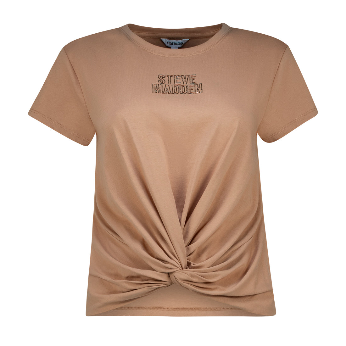 OLIVIA FRONT TWIST LOGO TEE CINNAMON