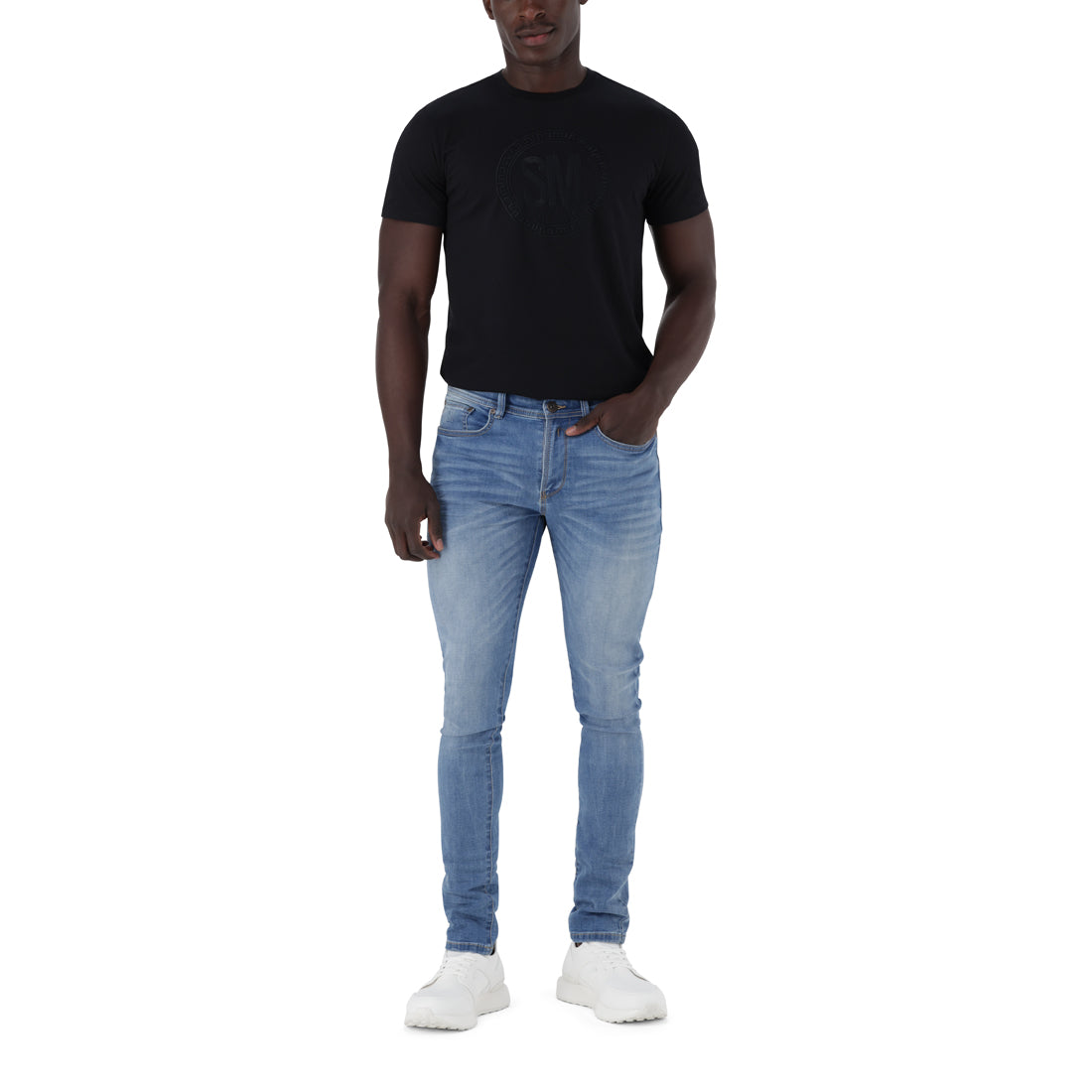 HUDSON MENSWEAR MID WASH SKINNY JEAN