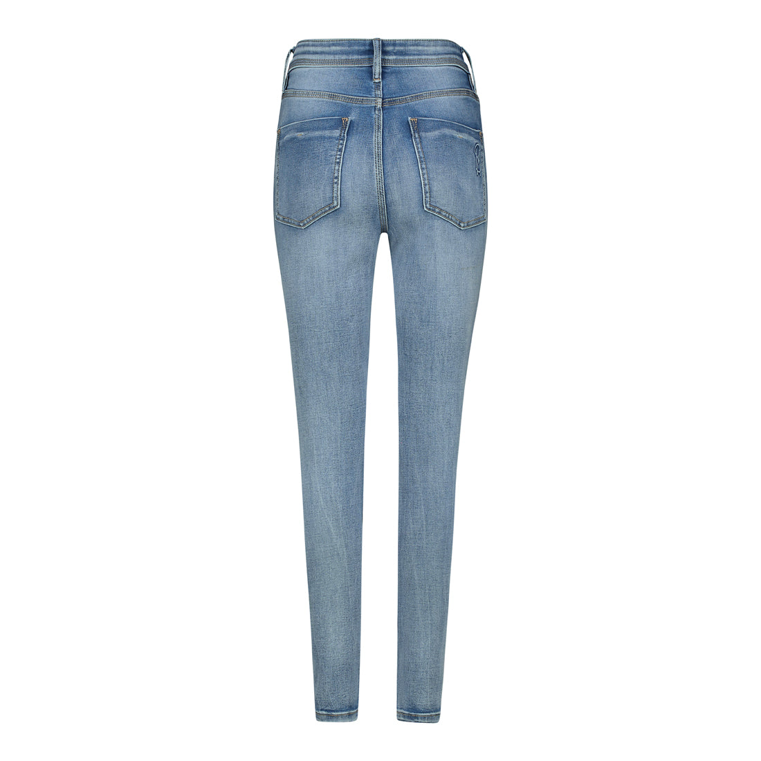 EVA CURVY MID RIPPED BLUE SKINNY