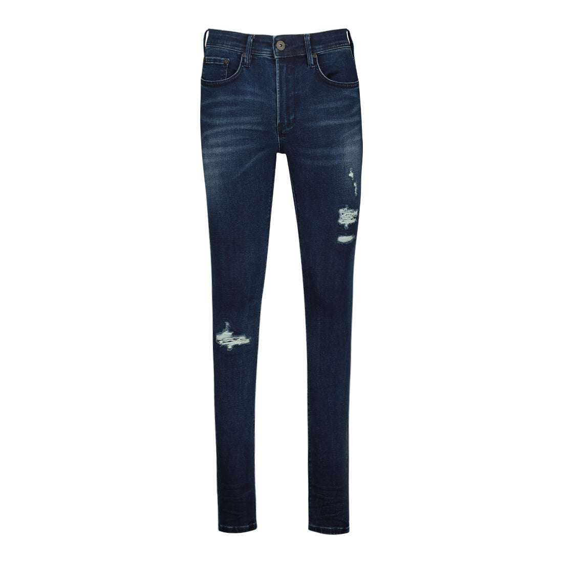 HUDSON MENSWEAR DARK RIPPED BLUE SKINNY JEAN
