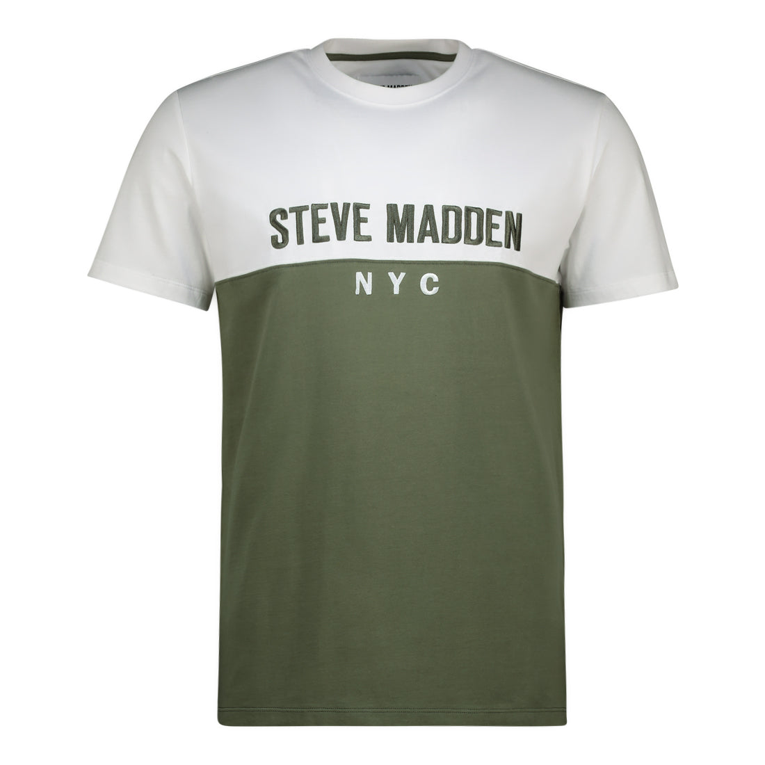 DAXX MENSWEAR COLOUR BLOCK CREW NECK TEE GREEN