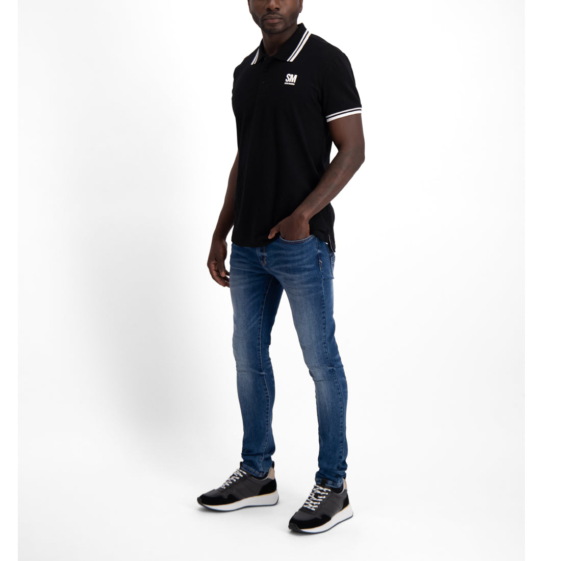 FELIX MENSWEAR GOLFER POLO TEE BLACK