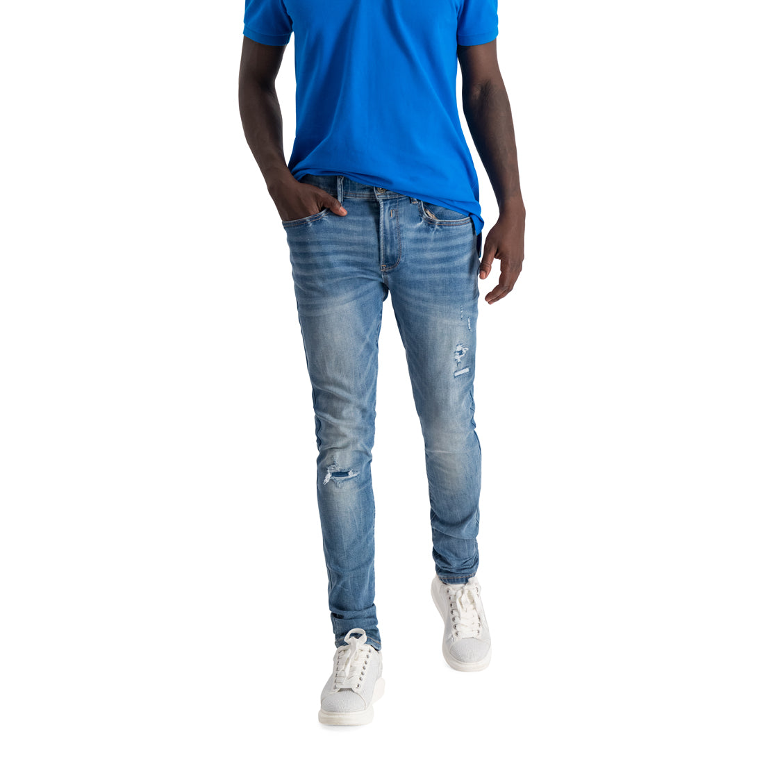 HUDSON MENSWEAR MID BLUE WASH SKINNY JEAN