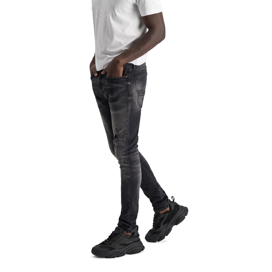 HUDSON MENSWEAR CHARCOAL SKINNY JEAN