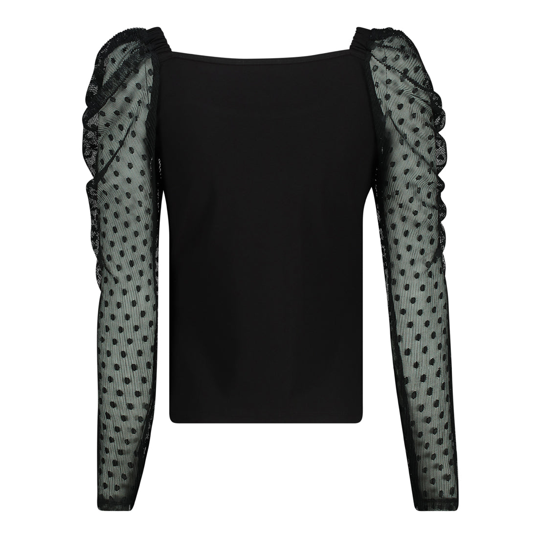 LIBBY BLACK DOBBY PUFF SLEEVE TOP