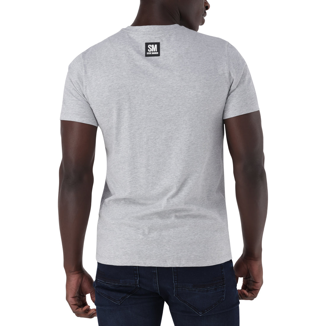 HARRISON CREW NECK LOGO TEE GREY MELANGE