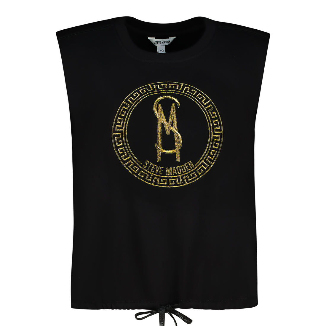 JESSICA PADDED SHOULDER TOP BLACK