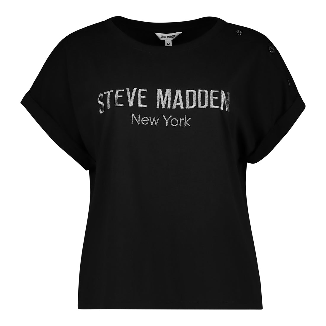 BLAIRE BLACK LOGO TEE WITH POPPERS