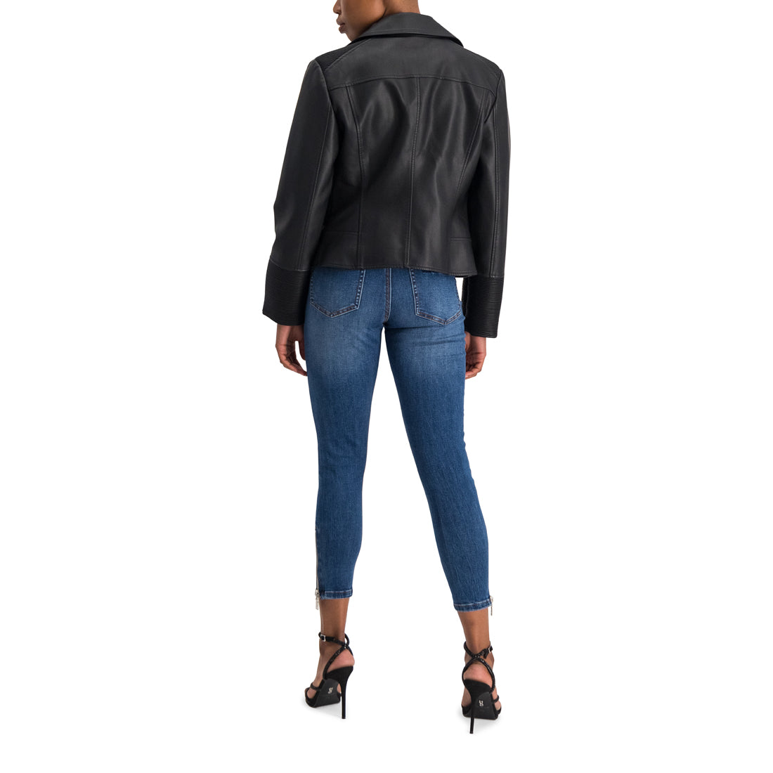 RUBY PU VEGAN LEATHER JACKET BLACK