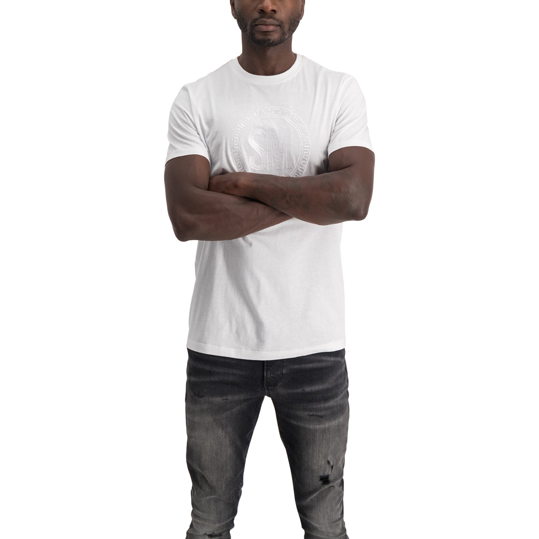 ETHAN WHITE MENS LOGO TEE