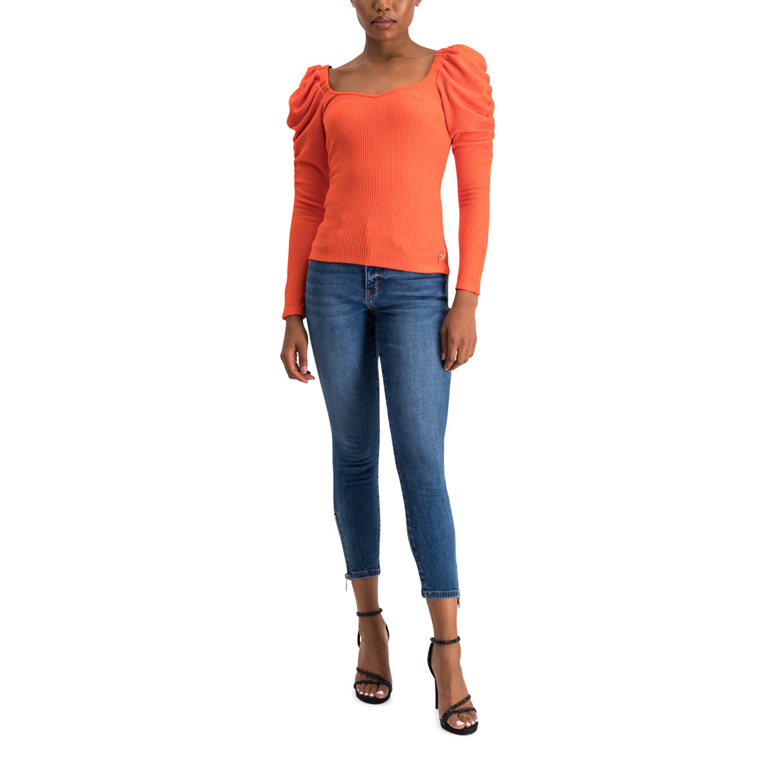 AURELIA TANGERINE PUFF SLEEVE TOP