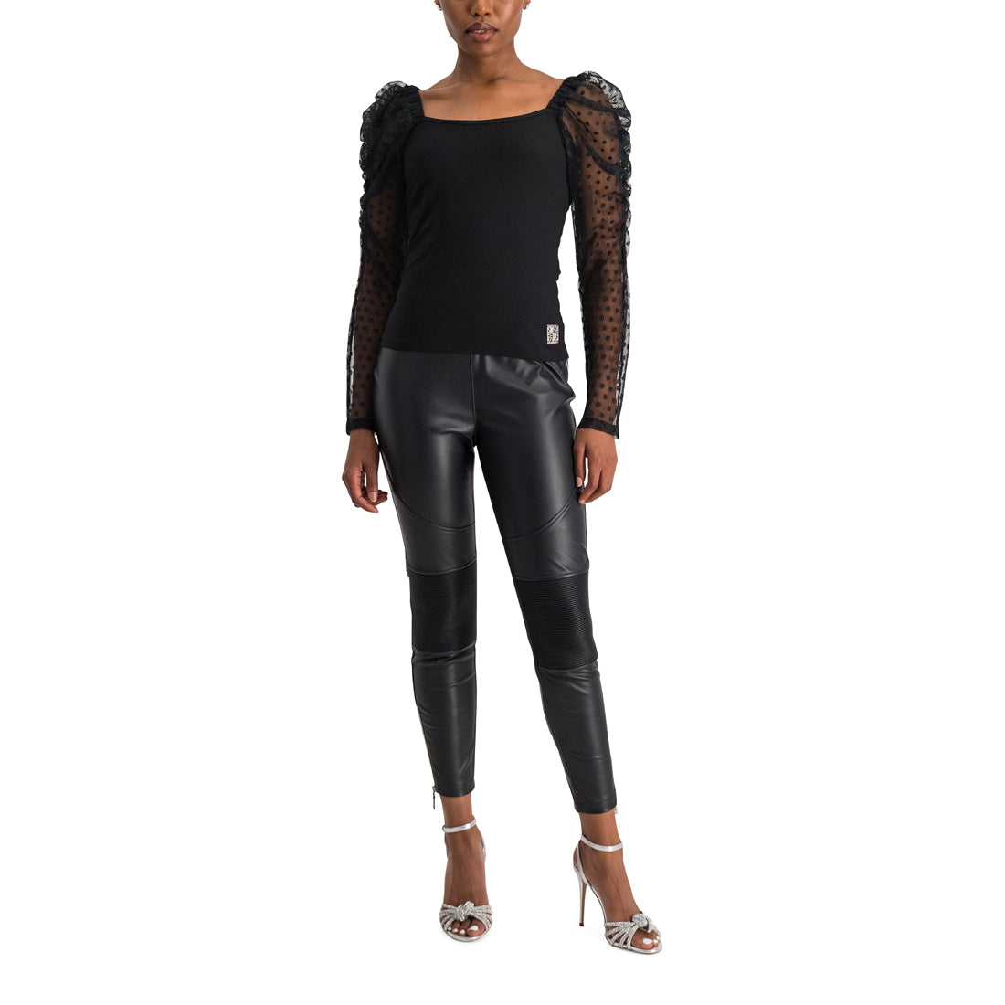 CHARLIE BLACK PU MOTO PANT