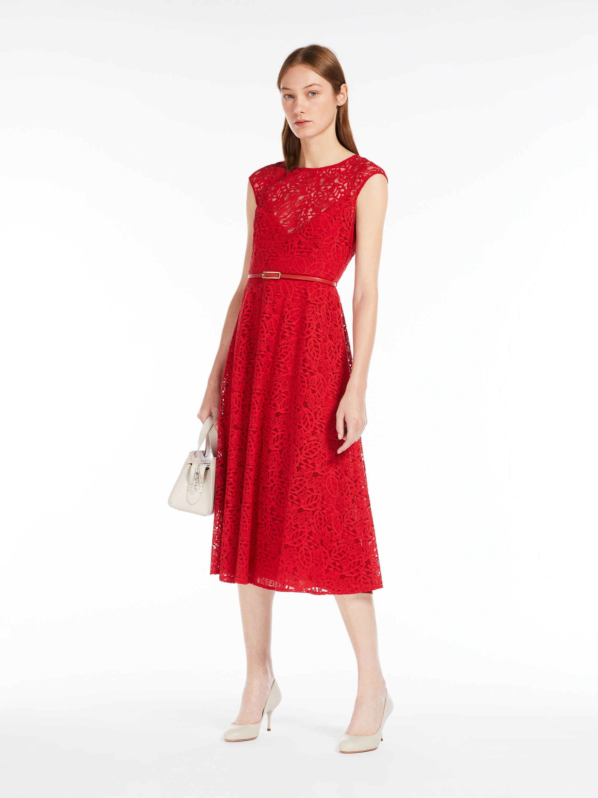MAX MARA - Feminine lace dress - RED - MAX MARA SALE