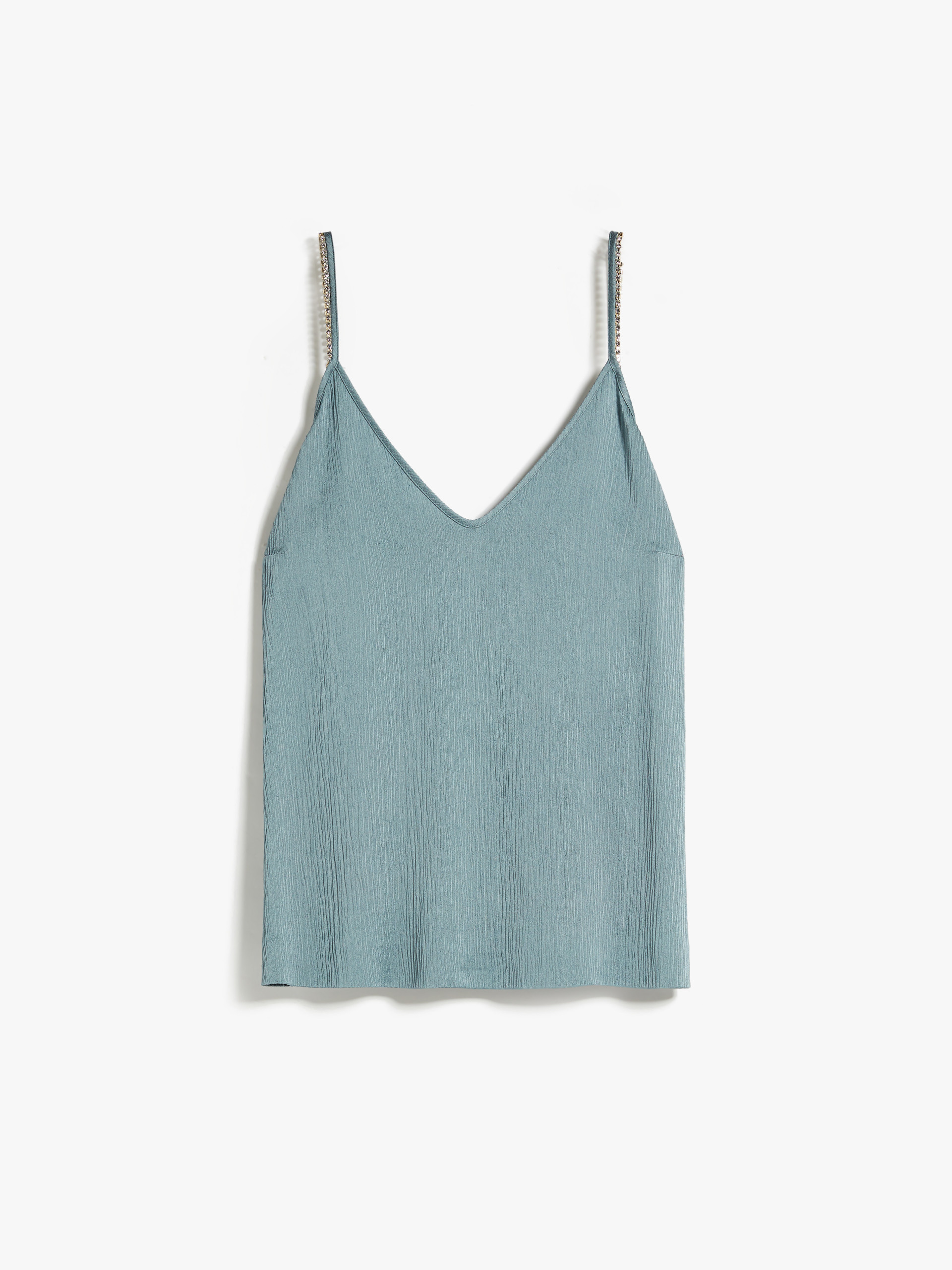 MAX MARA - Viscose crepon top - LIGHT BLUE - MAX MARA SALE