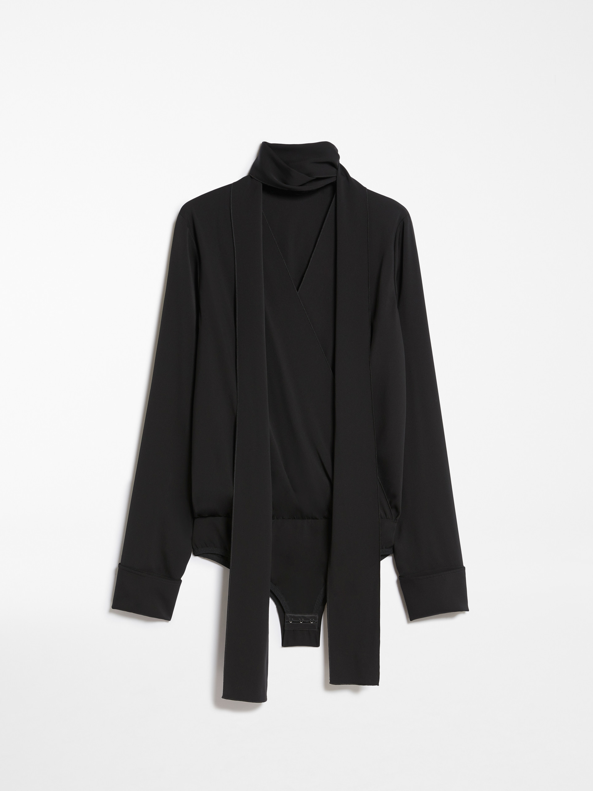 MAX MARA - Silk shirt-style bodysuit - BLACK - MAX MARA SALE