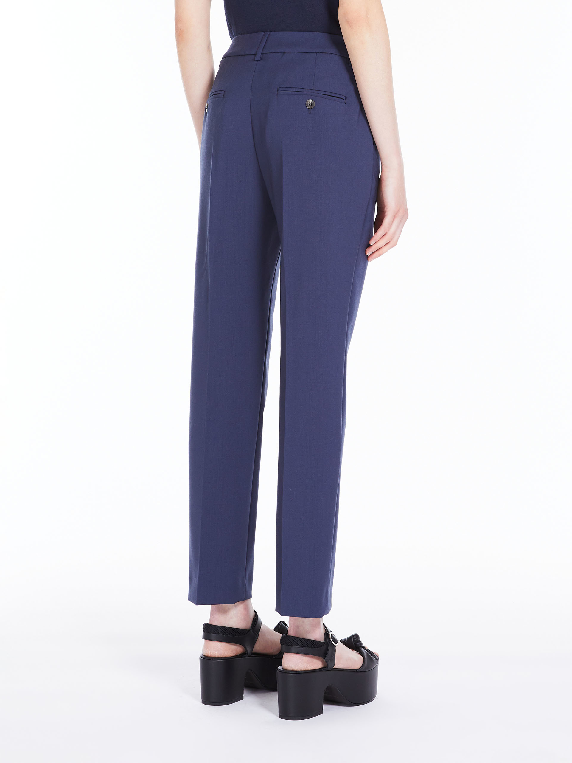 MAX MARA - Wool cigarette-cut trousers - NAVY - MAX MARA SALE