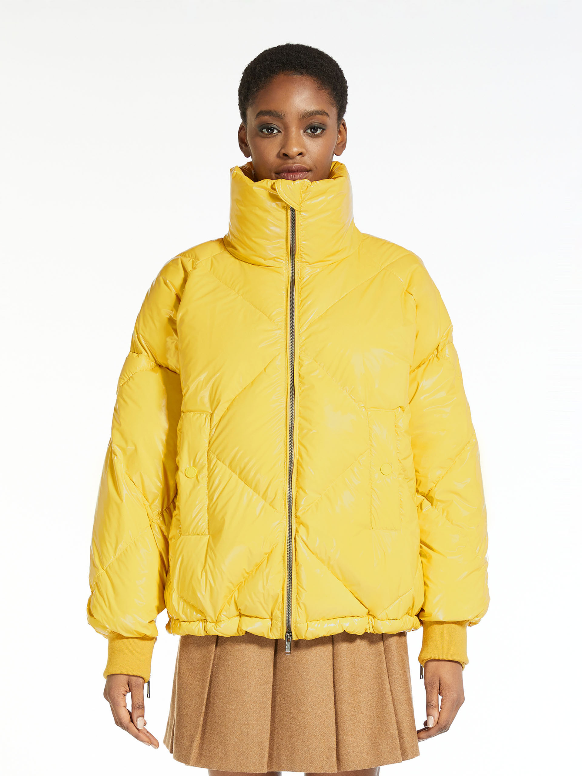 MAX MARA - Water-repellent taffeta down jacket - YELLOW - MAX MARA SALE