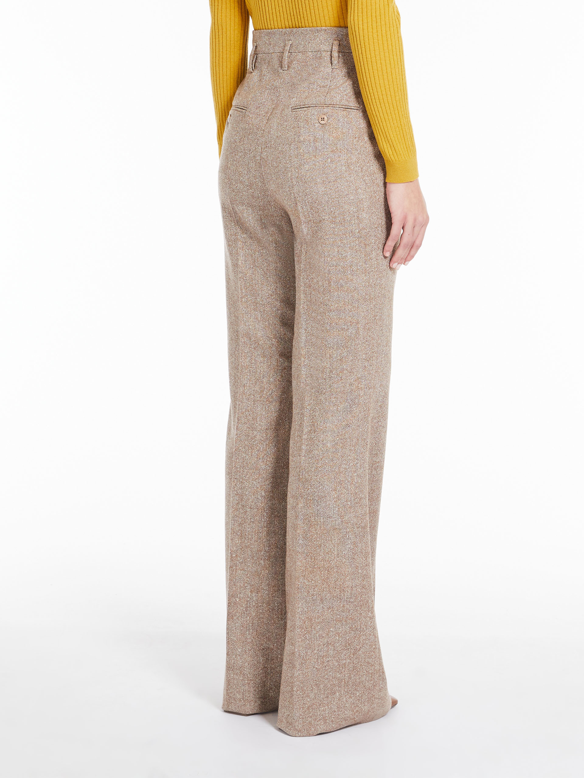 MAX MARA - Flared stretch wool trousers - CAMEL - MAX MARA SALE