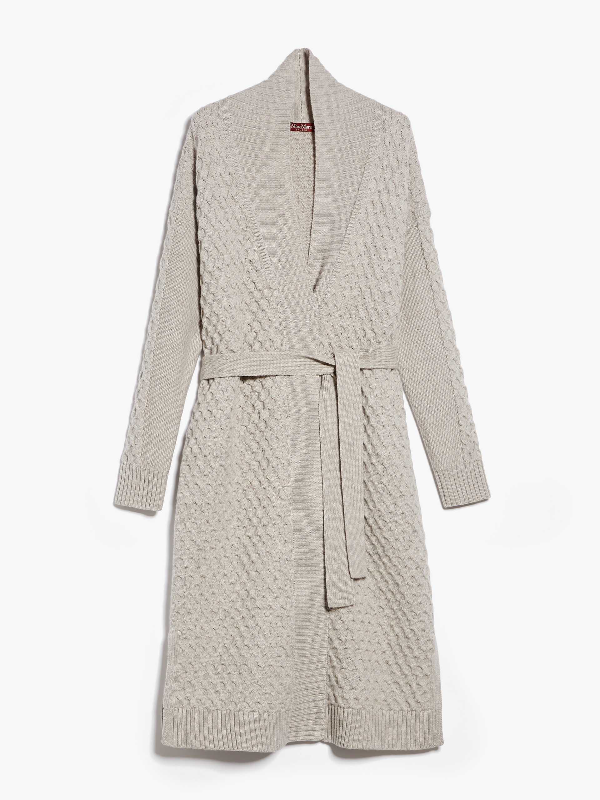 MAX MARA - Wool and cashmere yarn maxi cardigan - BEIGE - MAX MARA SALE