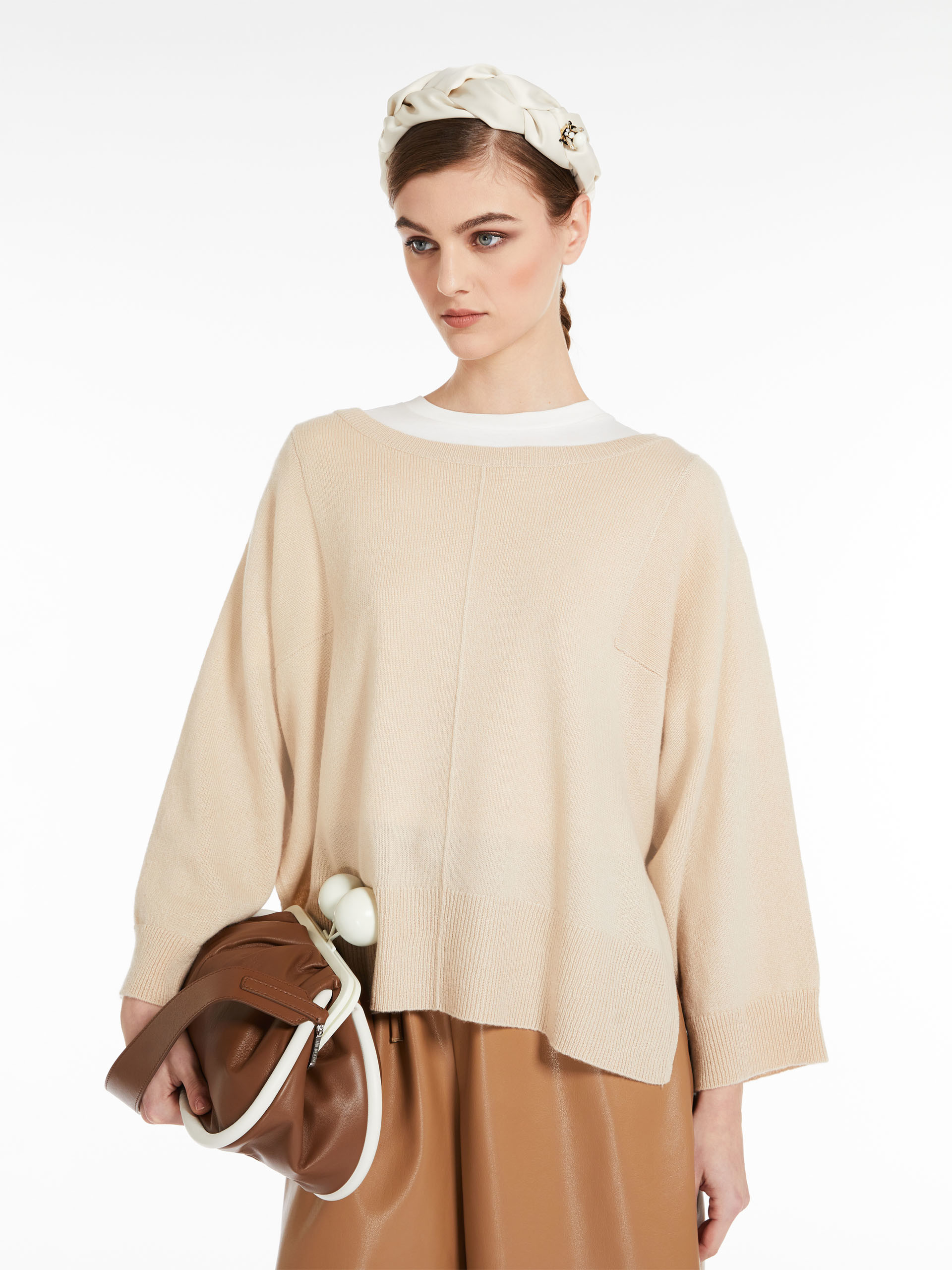 MAX MARA - Oversized cashmere knit - BEIGE - MAX MARA SALE