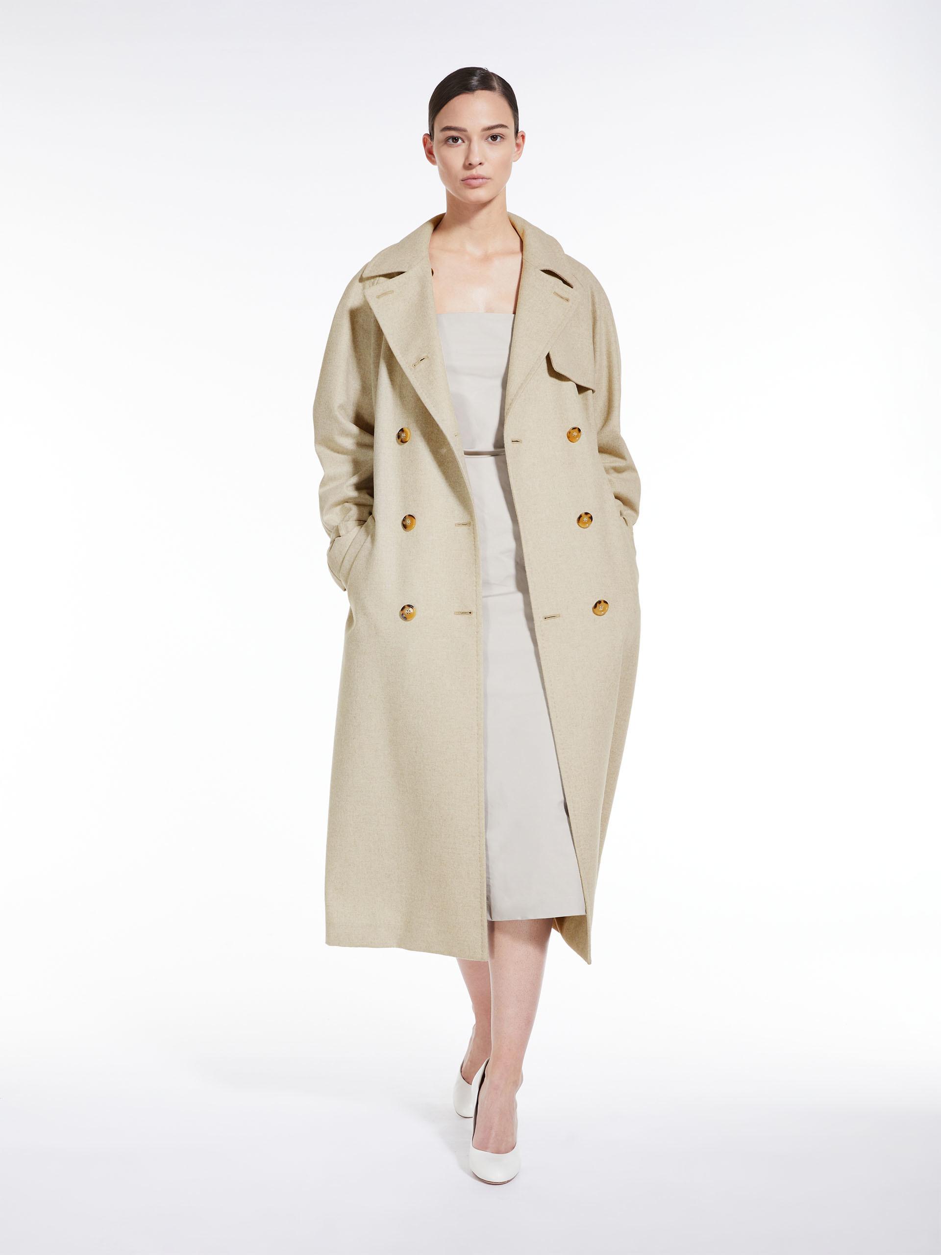 MAX MARA - Cashmere, alpaca and camel trench coat - SAND - MAX MARA SALE