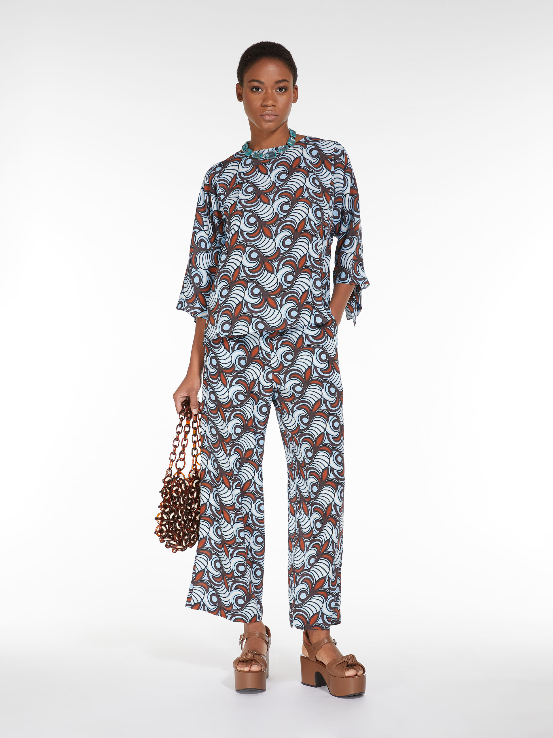 MAX MARA - Printed silk blouse - TOBACCO - MAX MARA SALE