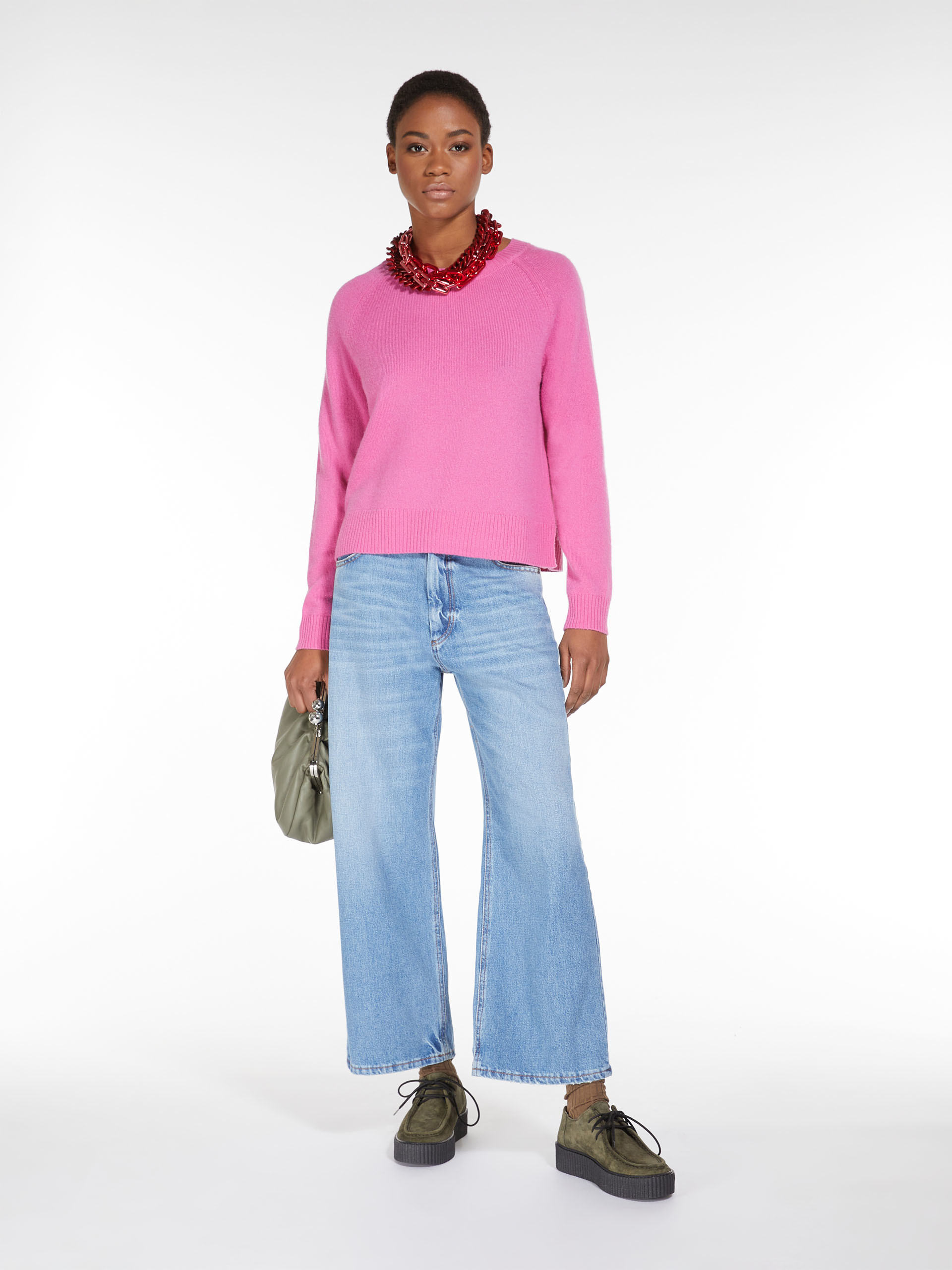 MAX MARA - Striped cashmere knit - FUCHSIA - MAX MARA SALE