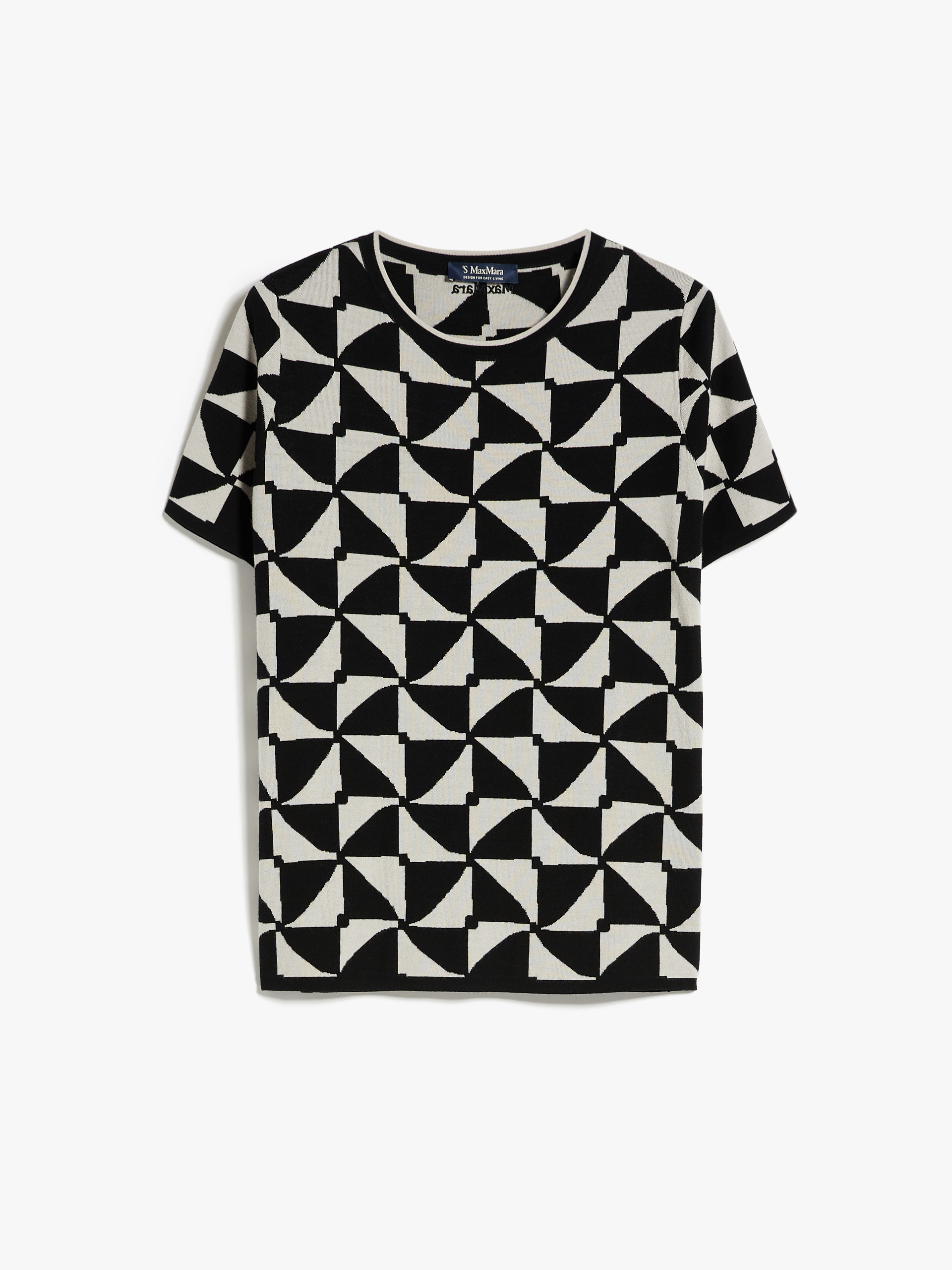 MAX MARA - Jacquard wool yarn T-shirt - ECRU - MAX MARA SALE