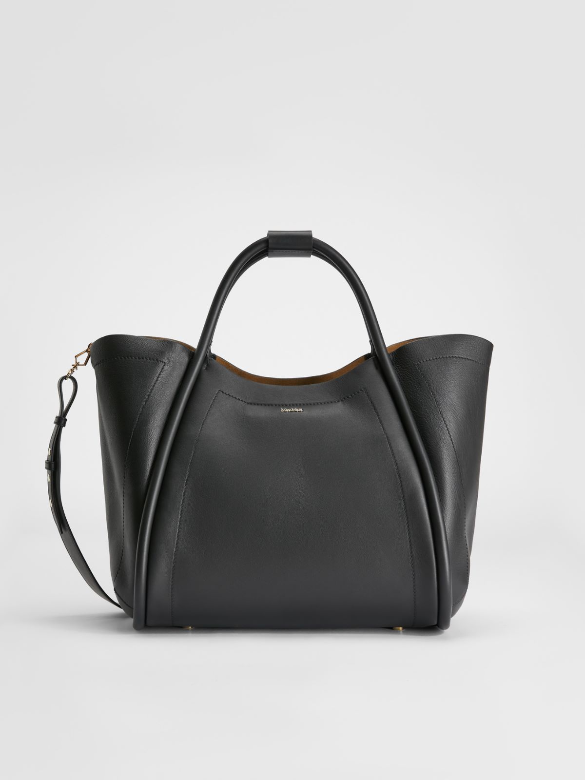 MAX MARA - Medium leather Marine Bag - BLACK - MAX MARA SALE