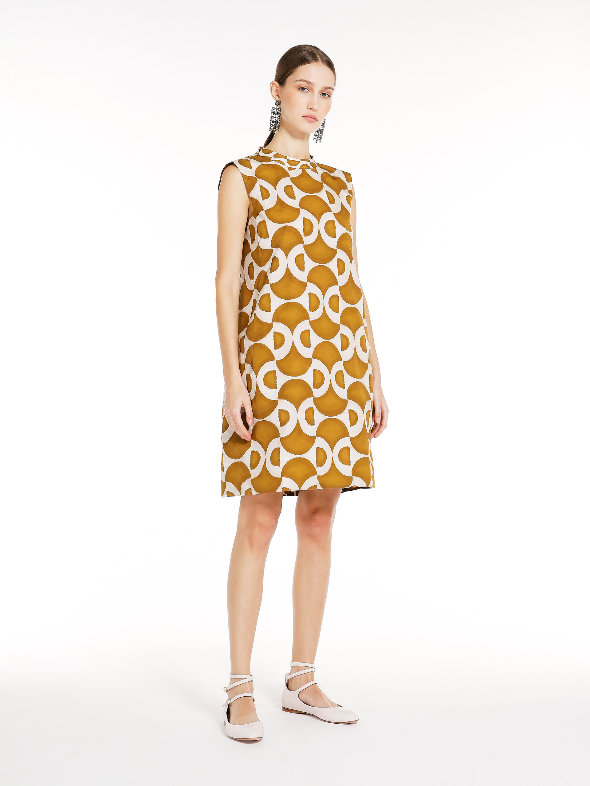 MAX MARA - Reversible printed poplin dress - OCHRE - MAX MARA SALE